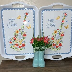 DOLLY 2 Floral Guitar Rectangle Tray - Raised on Dolly